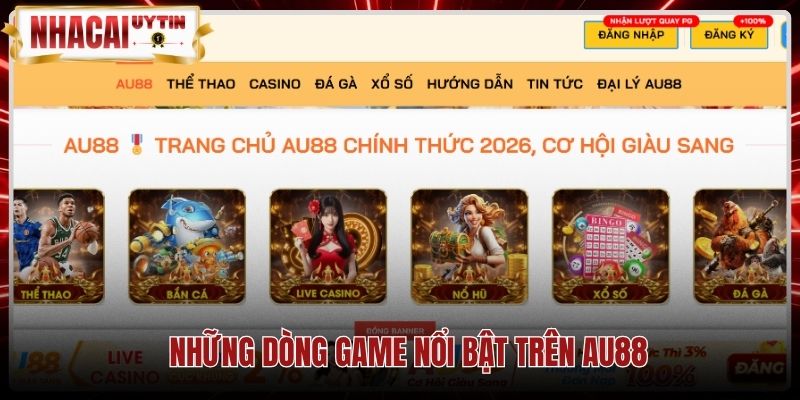 Danh mục trò chơi trực tuyến phong phú cùng thương hiệu Au88